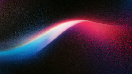 Poster - Abstract cosmic wave glowing with vibrant blue and red hues against a dark starry background