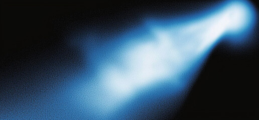 Poster - Abstract Blue Light Beam on Dark Background Glowing Energy, Cosmic Ray, Digital Art