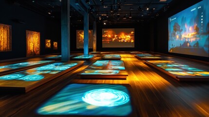 Aufkleber - A digital classroom teaching the history of Chinese dynasties with interactive projections.