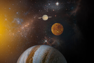 sun with the solar system concept fantasy elements of this image furnished by nasa