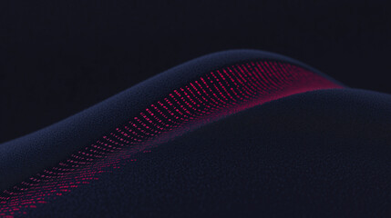 Poster - Abstract Modern Wave: A smooth, undulating wave of a futuristic form, highlighted by a delicate streak of vibrant pink light.