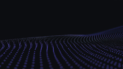 Poster - Abstract Digital Waves: A mesmerizing digital abstract of undulating waves rendered in a gradient of blue and violet, creating a sense of movement and dynamic energy.