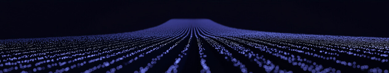 Poster - Quantum Tunnel: An evocative view of countless data lines converging towards a central point, symbolizing the flow of information, data streams and digital landscapes. 