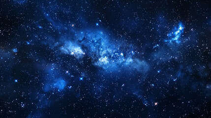 Wall Mural - night sky with stars, clouds, nebula, and galaxy. landscape with gradient blue and purple colorful c