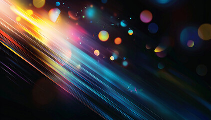 Poster - Abstract Colorful Light Streaks and Bokeh Background Image