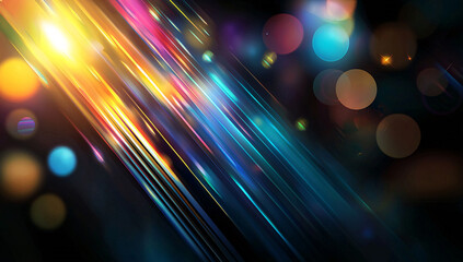 Poster - Abstract background with vibrant colorful light streaks and bokeh effects