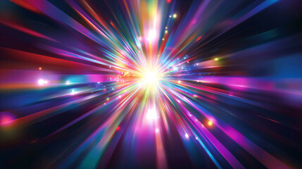 Poster - Vibrant Colorful Light Burst Explosion Abstract Background
