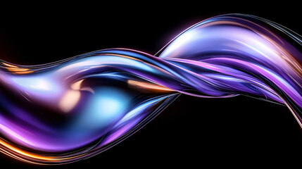 Poster - Abstract Swirling Liquid Neon Light Waves Background Wallpaper Image