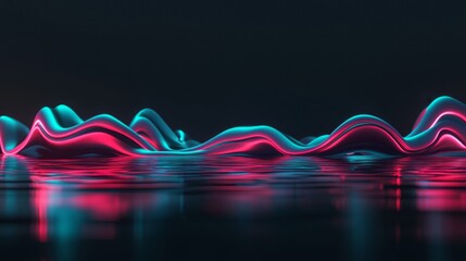 Wall Mural - abstract flames of red and blue fire are mirrored in the water below