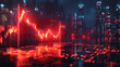 © Cool_Man - Futuristic Cityscape at Night with Red Stock Market Graph Overlay Digital Financial Investment Concept