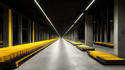 Poster - Streamlining factory automation logistics industrial warehouse high-tech environment aerial view