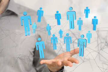 Aufkleber - Global network. Blockchain. 3D illustration. Neural networks and artificial intelligence. Abstract