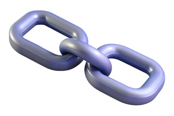 Poster - 3D Render of Interlocking Metal Chain Links - Strength, Connection, and Unity