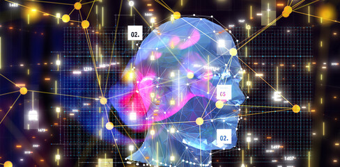 Leinwandbilder - digital medical futuristic interface 3d rendering