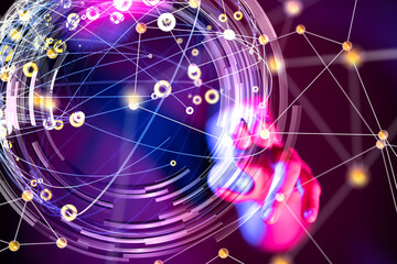 Fototapete - Digital Network and data concept