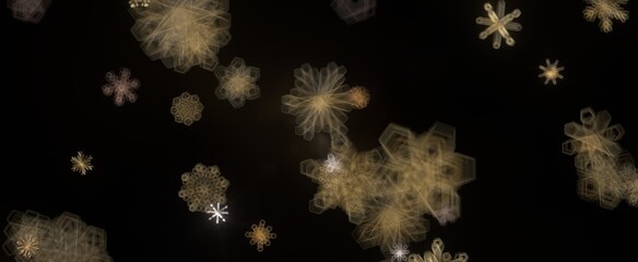 Leinwandbilder - Festive Snowstorm: Magnificent 3D Illustration Showcasing Falling Christmas Snowflakes