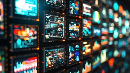 Poster - Visual data display showcasing vibrant graphics and analytics in a digital environment