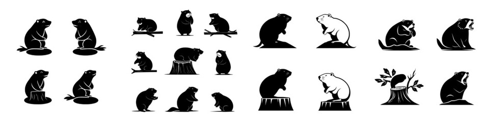 Poster - Modern artistic silhouette of a black beaver