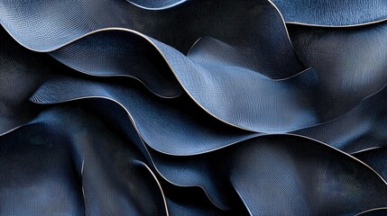 Poster - A visually striking minimalist abstract background featuring a layered three dimensional grid network structure in dark blue tones creating a modern high tech and sophisticated visual effect