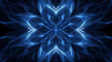 Poster - A mesmerizing abstract design featuring a radial pattern of interwoven blue lines and shapes resembling a digital network or connection grid