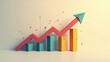 © HaJung - Flat Arrow Up in Low Poly Design: A Unique Growth Symbol with Lines, Dots, and Shapes Representing Business Strategy, Finance, and Career Success in a Cute Vector Illustration