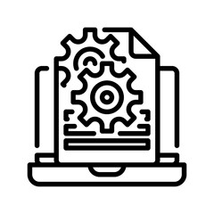 Poster - Laptop Work line icon. Universal creative premium symbol. Vector sign icon logo template. Vector illustration