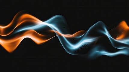 Poster - a captivating digital abstract background featuring vibrant flowing waves of energy and light that s