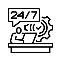 Poster - Customer Support line icon. Universal creative premium symbol. Vector sign icon logo template. Vector illustration