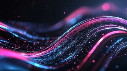 Poster - vibrant futuristic digital abstract background featuring dynamic high speed swirls of luminous parti