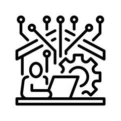 Poster - Remote Work line icon. Universal creative premium symbol. Vector sign icon logo template. Vector illustration