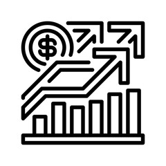 Poster - Graph Growth line icon. Universal creative premium symbol. Vector sign icon logo template. Vector illustration