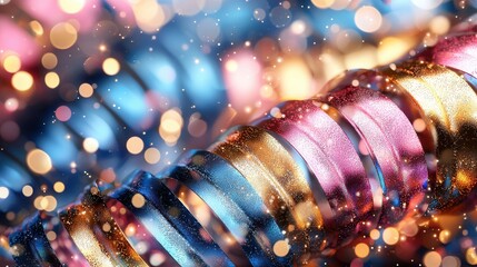 Poster - Captivating digital artwork featuring a futuristic abstract composition of vibrant luminous lights and shimmering bokeh effects that create a mesmerizing otherworldly atmosphere