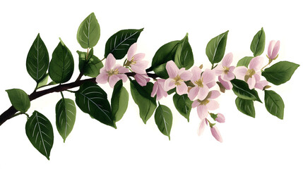 Poster - Delicate watercolor botanical illustration of fresh flower buds nature art vibrant close-up