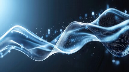 Poster - a futuristic and dynamic digital visualization of a galaxy explosion featuring swirling blue energy 