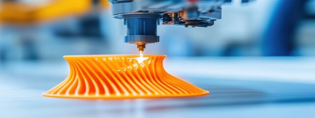 Poster - Orange 3D Printing Process Using Advanced Technology for Design