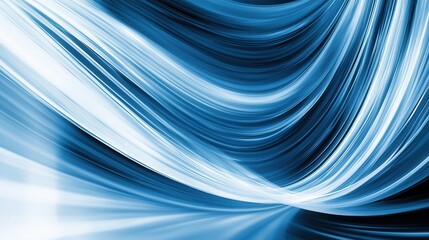 Poster - Captivating abstract image depicting dynamic glowing blue waves flowing and swirling over a dark moody background creating a sense of movement and energy