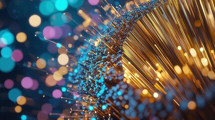 Poster - A captivating and visually striking abstract background featuring vibrant pulsating neon lights that create a dynamic futuristic and technologically advanced atmosphere