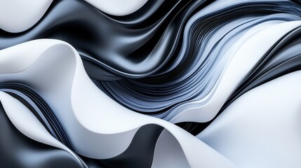 Poster - ethereal and captivating image of futuristic luminous blue waves gracefully flowing and undulating o