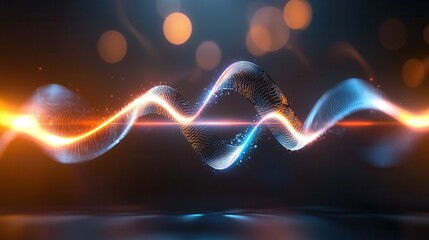 Poster - a captivating visualization of dynamic vibrant neon wave lines creating a futuristic digital abstrac