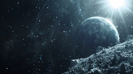 Wall Mural - outer space background. dark cosmic void with stars, interstellar medium, dust clouds, and gas. astr