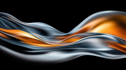 Poster - captivating abstract composition with dynamic wave like lines in a striking blend of neon orange and