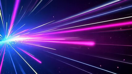 Poster - Vibrant, colorful, dynamic light streaks in a tunnel effect.  Detailed streaks of glowing, vibrant hues, radiating outward