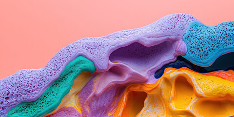 Poster - Close-up Photograph of Multicolored Textured Substance