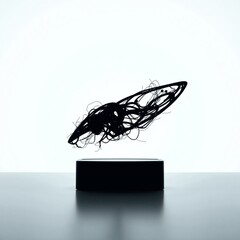 Wall Mural - Sleek abstract floating sculpture made from intertwined strands radiating creativity and innovation