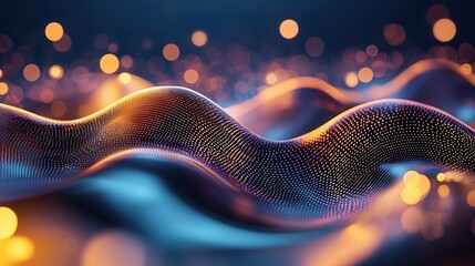 Poster - vibrant undulating waves of glowing neon lines create a mesmerizing and futuristic abstract visual e