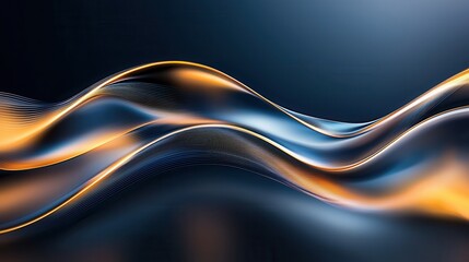 Poster - captivating abstract background with flowing undulating lines of vibrant neon and gold creating a dy