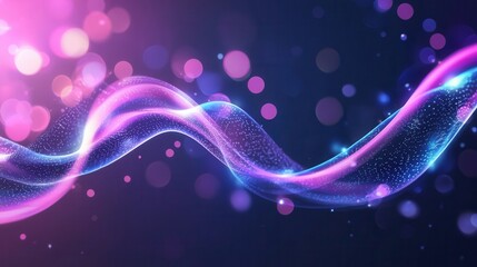 Poster - Captivating swirls of neon like energy create dynamic ethereal waves of light against a vibrant glowing backdrop in this abstract visually striking image