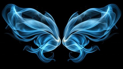 Poster - Mesmerizing digital artwork depicting a futuristic luminous tunnel of swirling dynamic blue energy and plasma like patterns suggesting a hyperspace jump or warp through an intangible cosmic space