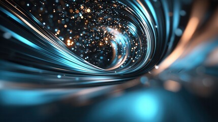 Poster - A stunning ethereal depiction of a hyper jump through space featuring swirling energy beams luminous particles and a dynamic surreal atmosphere