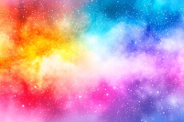 Poster - vibrant multicolored nebula cloud space background with stars and light